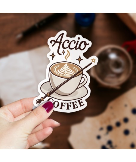 Accio Coffee Sticker – Cozy Café Magic