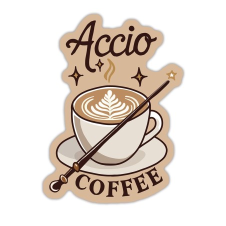 Accio Coffee Sticker – Cozy Café Magic