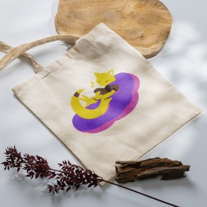 Sleeping Abra Tote Bag - Eco-Friendly Canvas Bag (Natural or Black Color)