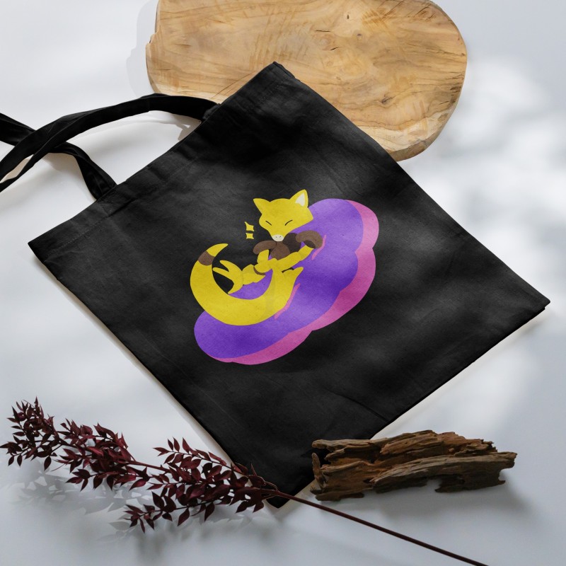 Sleeping Abra Tote Bag - Eco-Friendly Canvas Bag (Natural or Black Color)