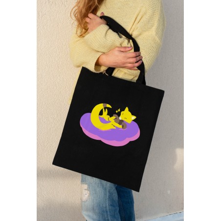 Sleeping Abra Tote Bag - Eco-Friendly Canvas Bag (Natural or Black Color)