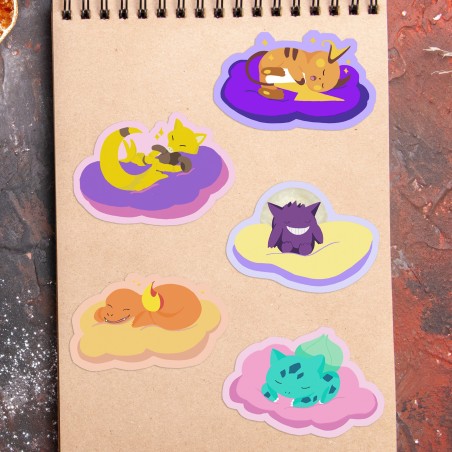 Sleepy Poke Stickers Set